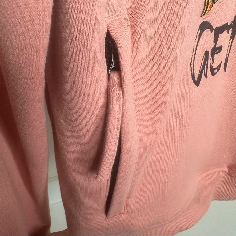 Civilized Clothing Hoodie Size Medium Embroidered Velvet Teddy Bear Pink Y2K - Picture 6 of 10
